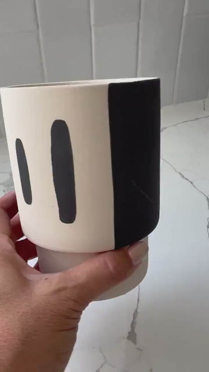 Ceramic Planter - Modern Desk Decor & Succulent Vase