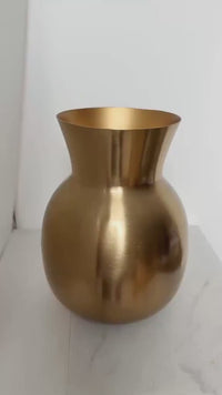 Modern Gold Metal Vase – Round Flower Container