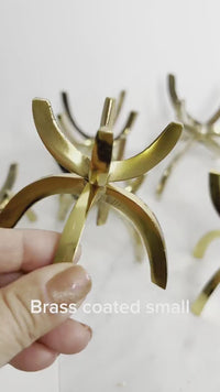 Brass Crystal Stand Bulk Set – Gold Display Holders for Decor