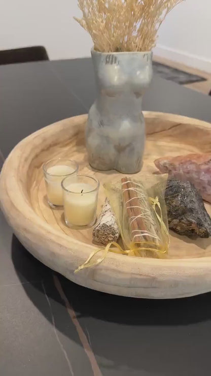 Hand-Carved Wood Bowl – Oversized Organic Centerpiece