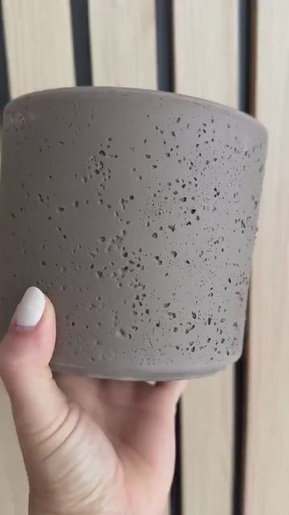Dark Grey Planter – Textured Ceramic Indoor Pot