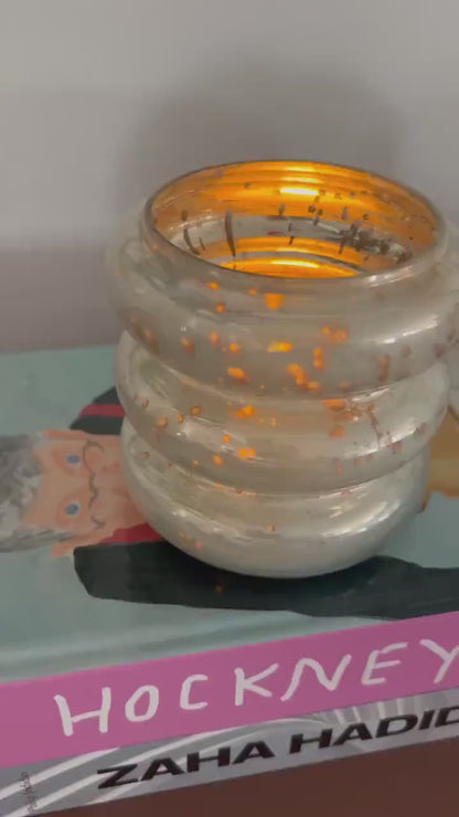 Modern Silver Glass Vase – Elegant Wedding Centerpiece & Candle Holder