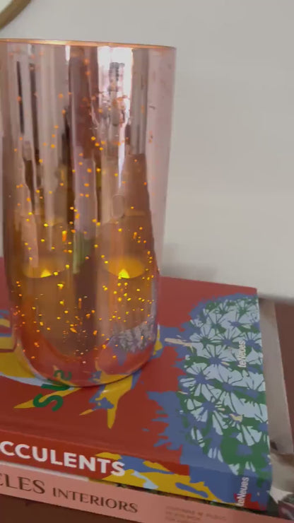 Rose Gold Mercury Glass Vase - Boho Wedding Centerpiece & Home Decor