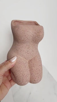 Boho Female Sculpture - Terracotta Home Accent & Flower Display