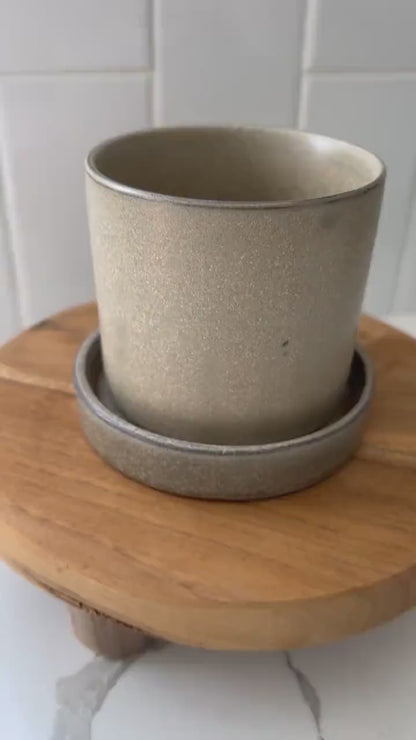 Brown Ceramic Mini Planter – Modern Desk & Tabletop Succulent Pot