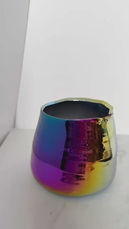 Iridescent Rainbow Planter – Maximalist Ceramic Pot