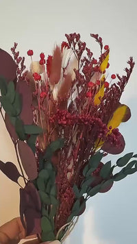 Red Holiday Bouquet – Dried Floral Centerpiece