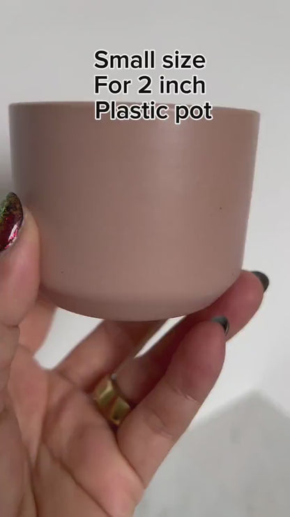 Mini Pink Ceramic Planter – Succulent Pot for Desk & Windowsill Decor