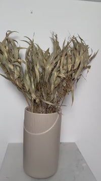 Modern Ceramic Vase with Gold Accent – White Wedding Centerpiece & Table Decor