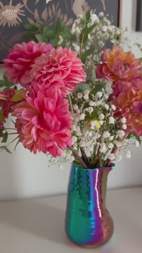 Iridescent Ceramic Vase – Maximalist Table Centerpiece