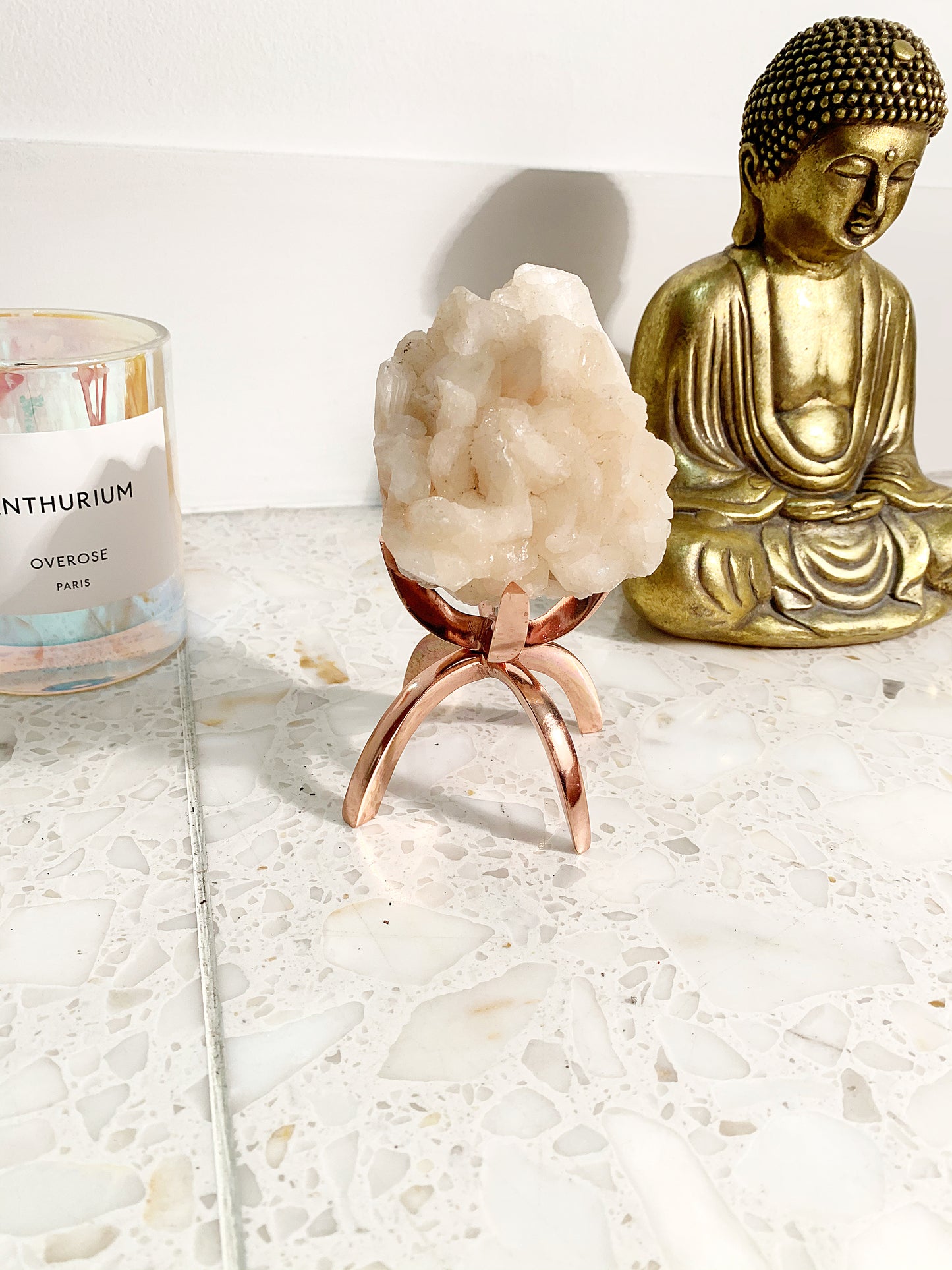 Modern Boho Rose Gold Claw - Copper Crystal Display Stand