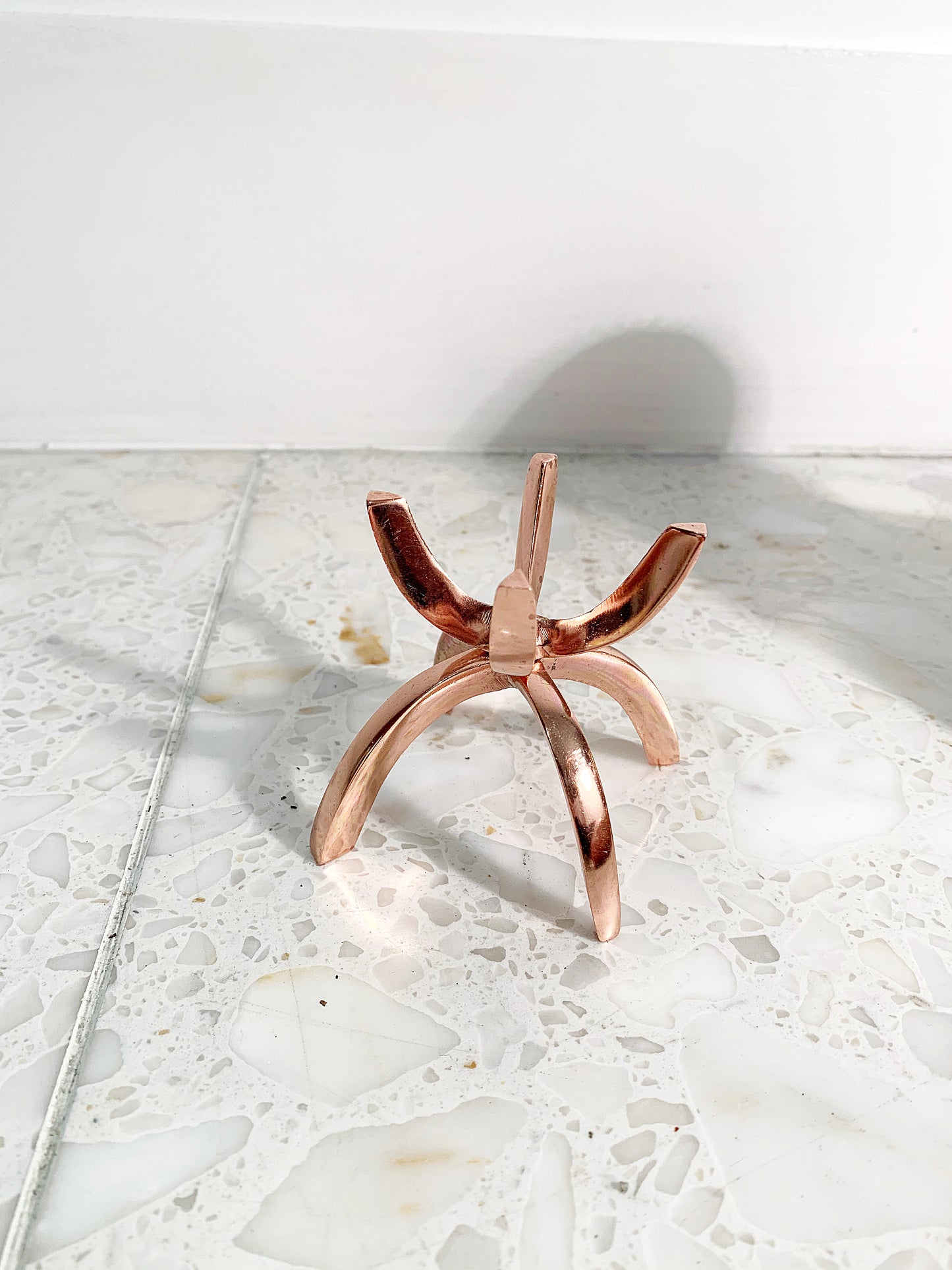 Modern Boho Rose Gold Claw - Copper Crystal Display Stand