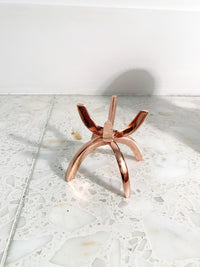 Rose Gold Crystal Holder Stand – Aluminum Grid Display Organizer