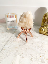 Rose Gold Crystal Holder Stand – Aluminum Grid Display Organizer