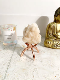 Rose Gold Crystal Holder Stand – Aluminum Grid Display Organizer