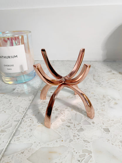 Modern Boho Rose Gold Claw - Copper Crystal Display Stand