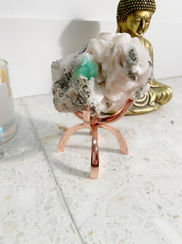 Rose Gold Crystal Holder Stand – Aluminum Grid Display Organizer