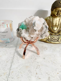 Rose Gold Crystal Holder Stand – Aluminum Grid Display Organizer